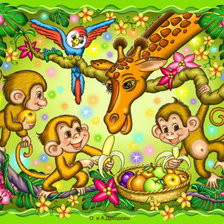 Схема вышивки «обезьянки»