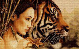 Хищницы... - хищницы, девушка, тигр - оригинал
