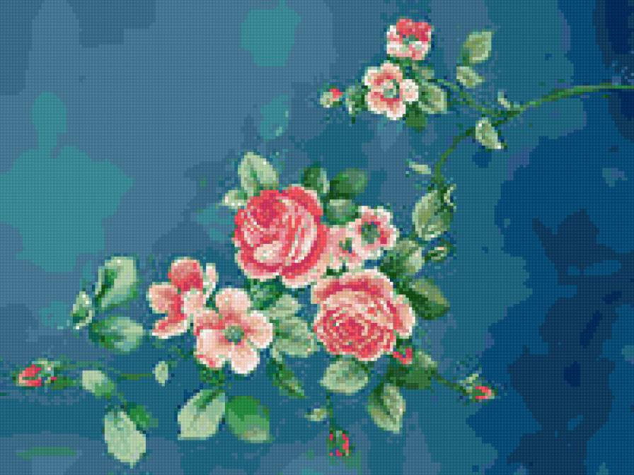 орнамент с розами - цветы, розы, орнамент - предпросмотр