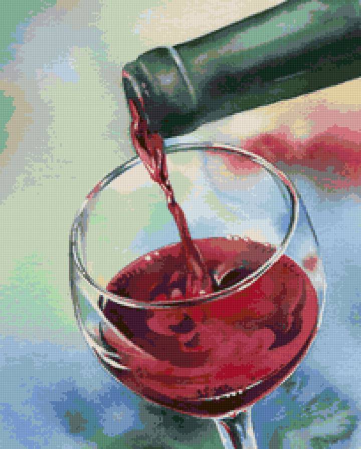 Бокал вина - бокал, посуда, картина, вино, красное вино, искусство, живопись - предпросмотр