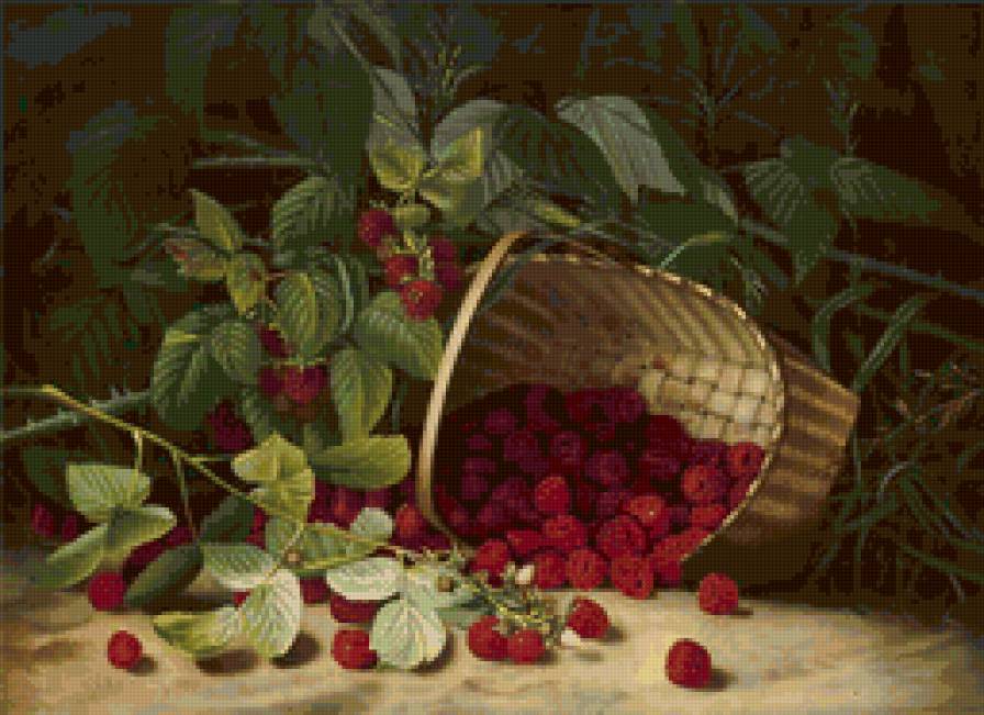 Спелая малина - натюрморт - предпросмотр