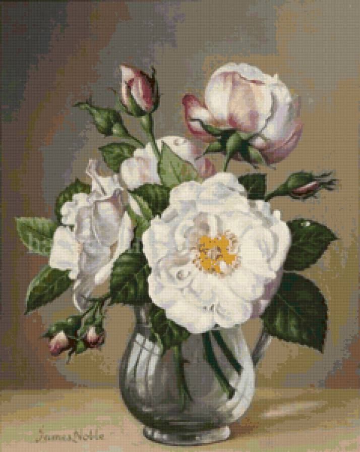 розы - букет, розы, цветы, живопись - предпросмотр