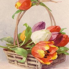Оригинал схемы вышивки «тюльпаны» (№57811)