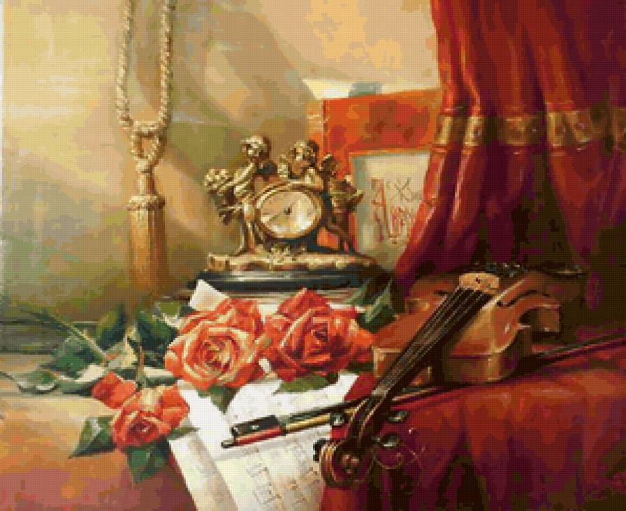 натюрморт - картина, музыка - предпросмотр