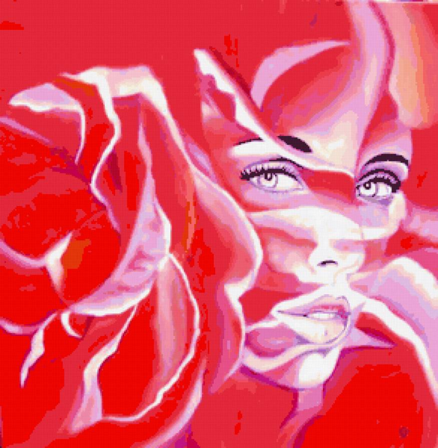 Женщины и цветы - красавица, искусство, цветок, розы, женщина, женщины и цветы - предпросмотр