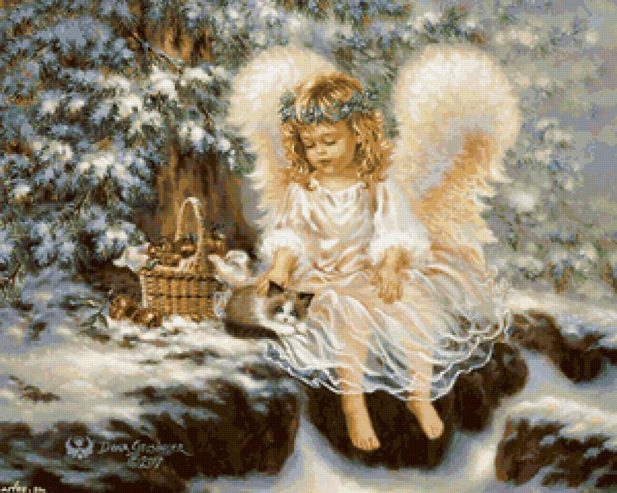 Ангелочек - ангелочек, дети, девочка, рождество, зима - предпросмотр