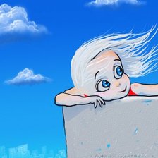 Схема вышивки «Девочка в мечтах»