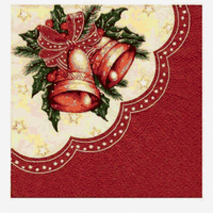 Салфетка новогодняя - рождество, скатерть, новый год, салфетка - предпросмотр