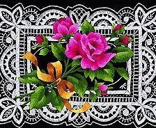 Схема вышивки «Салфетка с розами»