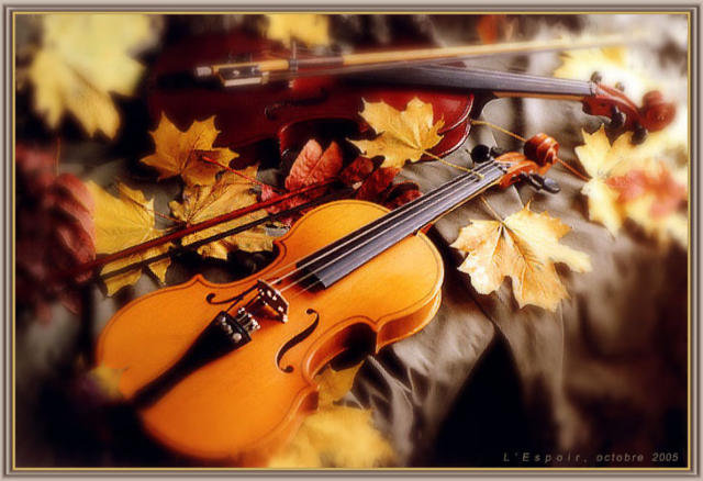 Симфония - осень, музыка, натюрморт, музыкальные инструменты - оригинал