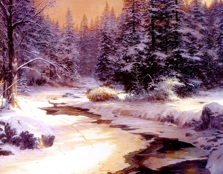 Зимний пейзаж - пейзаж, картина, зима - оригинал