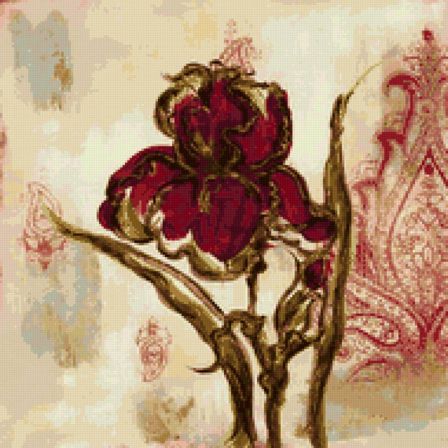 Ирис - цветы, подушка, ирис - предпросмотр