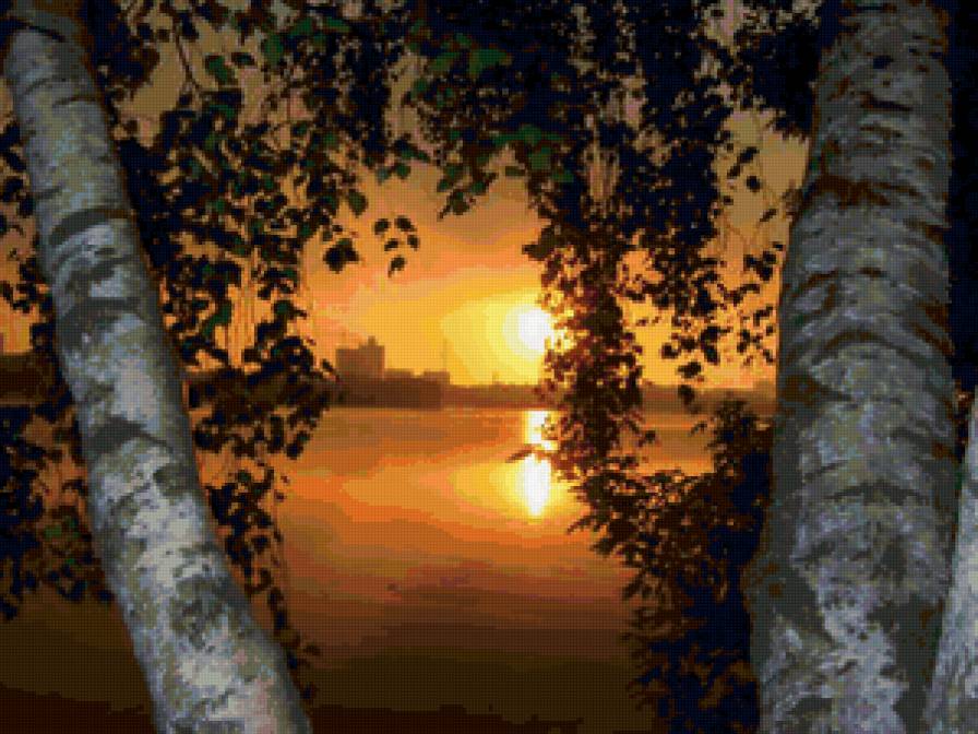 На закате - природа, река, пейзаж - предпросмотр