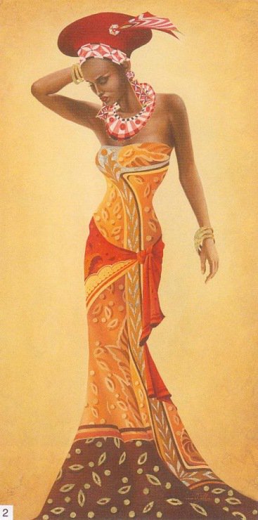 африканский мотив - африка, картина, африканки, женский образ, девушки, женщина, девушка - оригинал