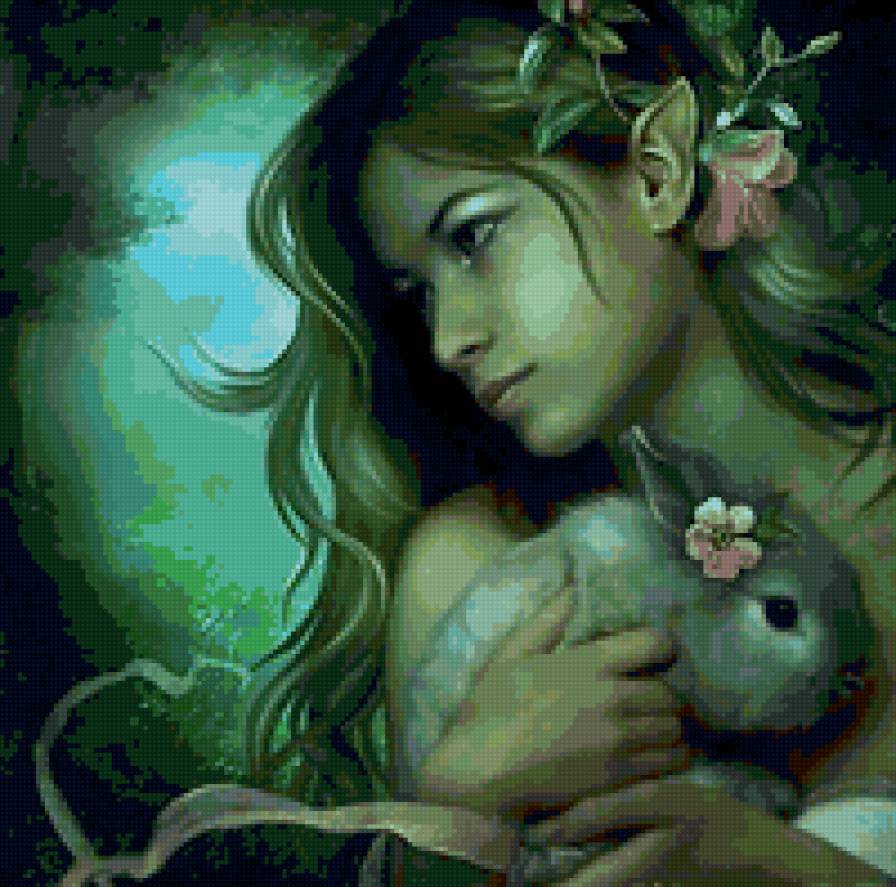 девушка с кроликом - предпросмотр