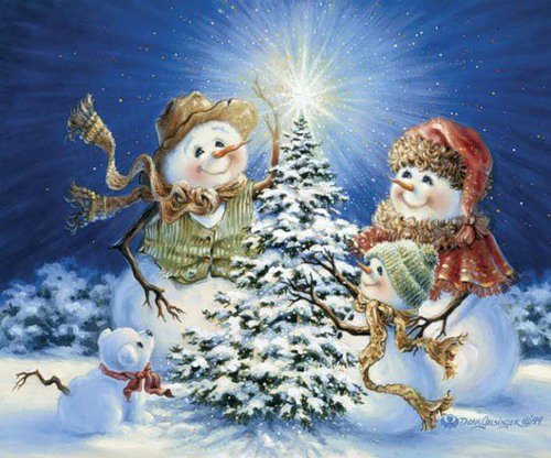 Новый год - новый год, в детскую, детям, снег, елка, для детей, снеговики - оригинал