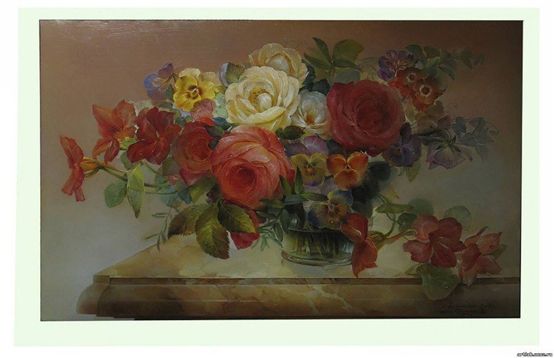 №61798 - живопись, букет, натюрморт, розы, цветы - оригинал