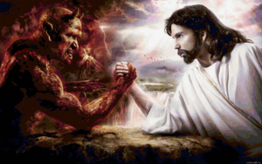 Иисус и дьявол - дьявол, иисус - предпросмотр
