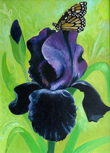 Ирис - цветы, картина - оригинал