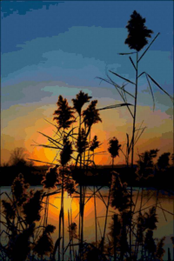 На закате - вода, зарисовки, пейзаж, природа - предпросмотр