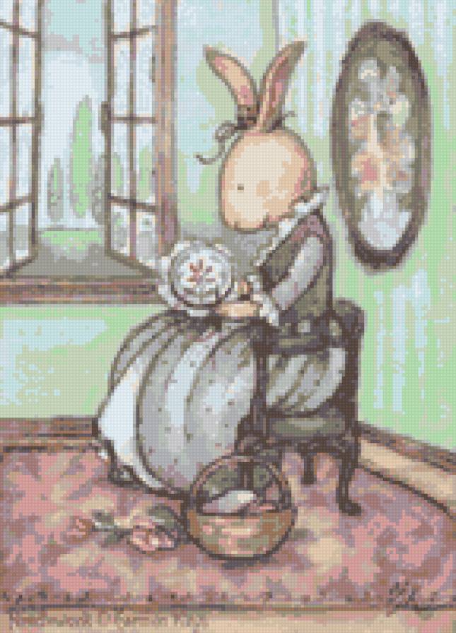 Кармен Кейс - сказка, зайчиха, рисунок, детский рисунок, иллюстрация, заяц - предпросмотр