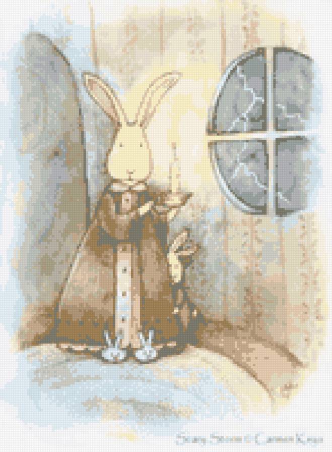 Кармен Кейс - иллюстрация, рисунок, заяц, зайчиха, сказка, детский рисунок - предпросмотр