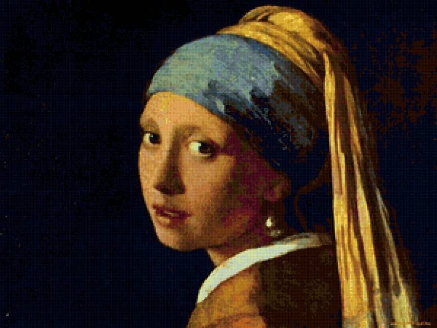 девушка с жемчужной сережкой - картина - предпросмотр