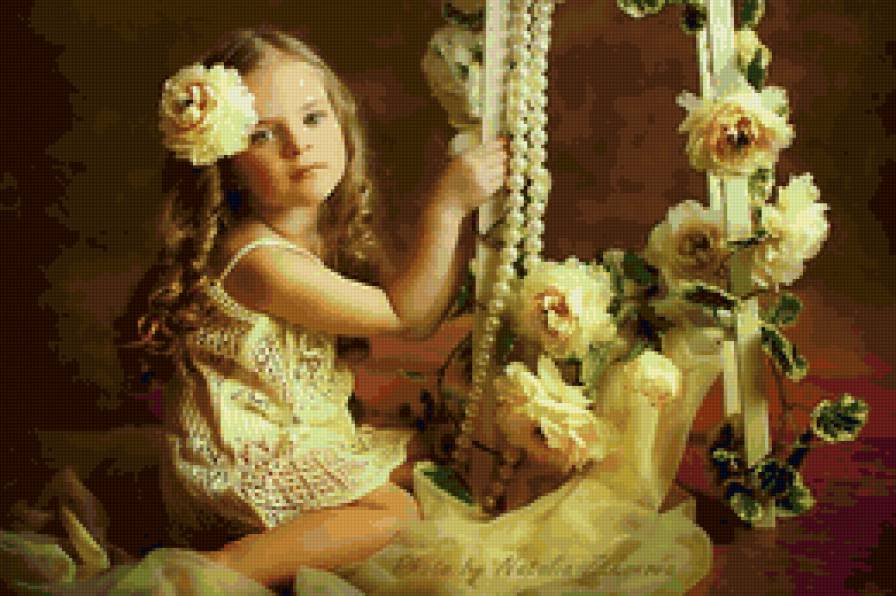 серия "дети" - дети.девочка.розы - предпросмотр