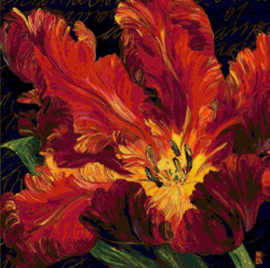 подушка - цветы, тюльпан, цветок - предпросмотр