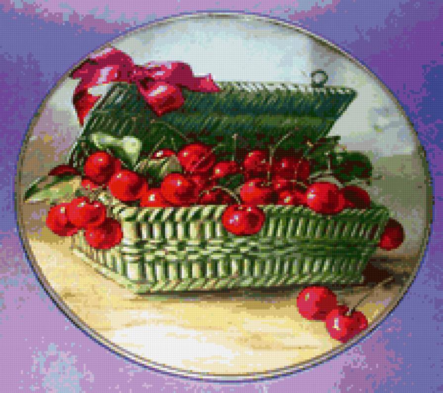 Панно "Вишенки" - ягоды, вишенки, ягодки, панно, вишенка, фрукты - предпросмотр