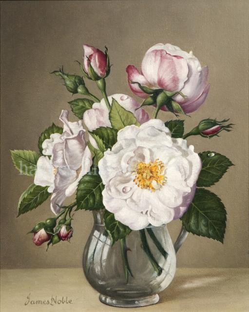 Розы - цветы, натюрморт, картина, букет, ваза - оригинал