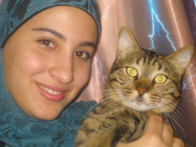 девушка с кошкой - девушка, арабский, кошка - оригинал