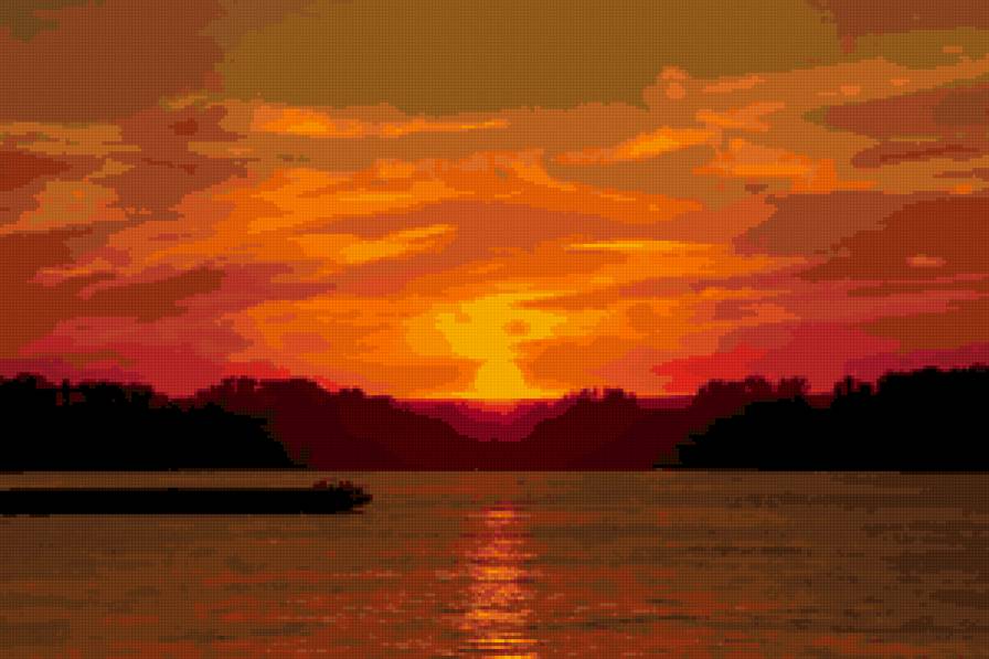 На краю - закат, пейзаж - предпросмотр