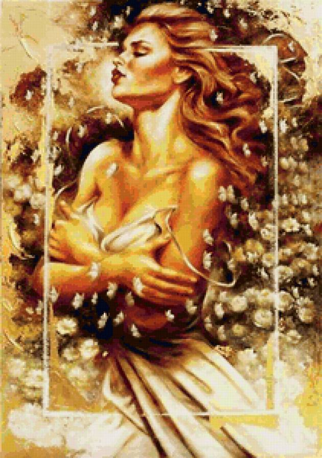 Красота женщины - живопись, красота женщины, картина, девушка - предпросмотр