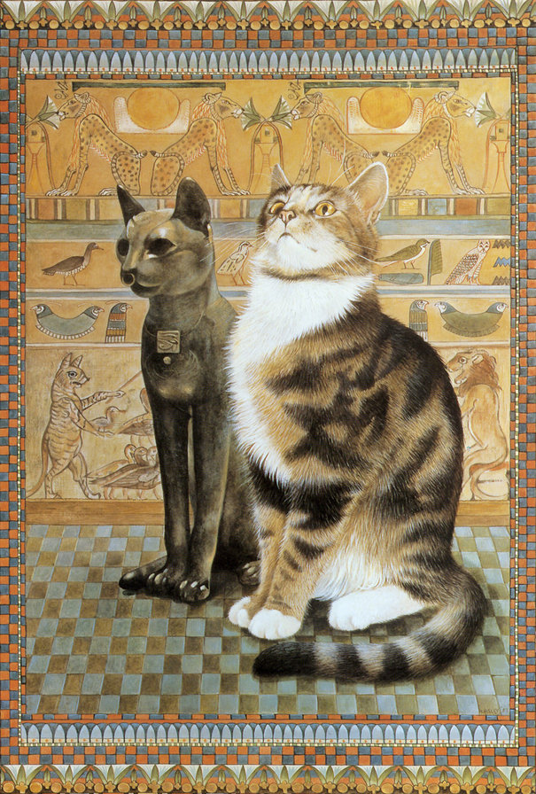 Кошки Лесли Энн Ивори - картина, кошки, египет - оригинал
