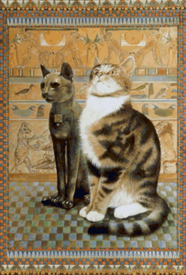 Кошки Лесли Энн Ивори - египет, кошки, картина - предпросмотр