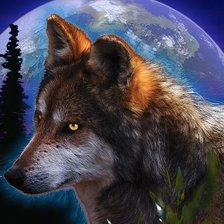 Схема вышивки «волк»