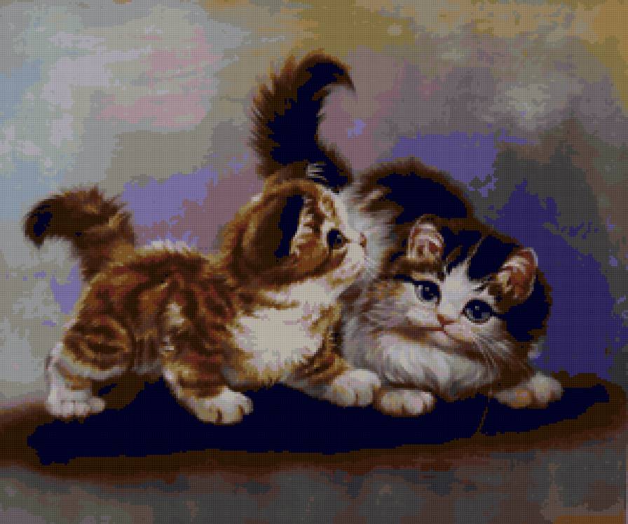 котята - котята, животные, живопись, кошки, коты - предпросмотр