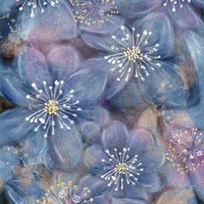Оригинал схемы вышивки «Синие цветы» (№67103)