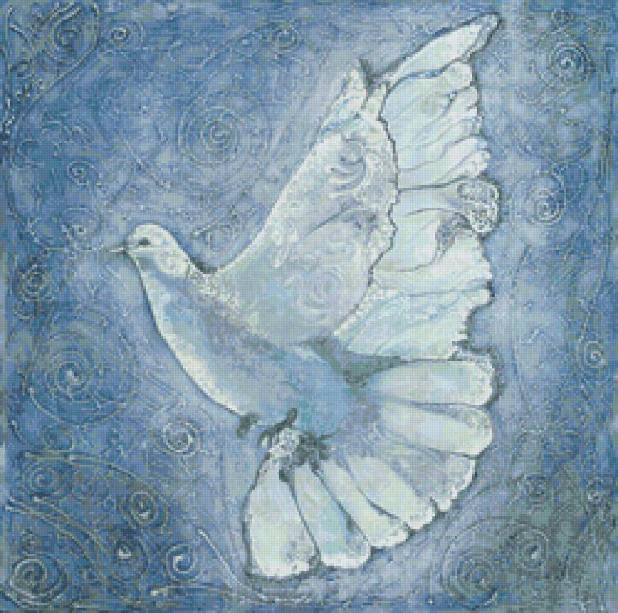 Голубь - голубь, гобелен, птица - предпросмотр