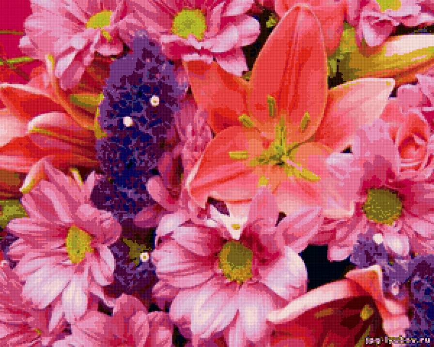 №67684 - букет, цветы, подушка, картина - предпросмотр