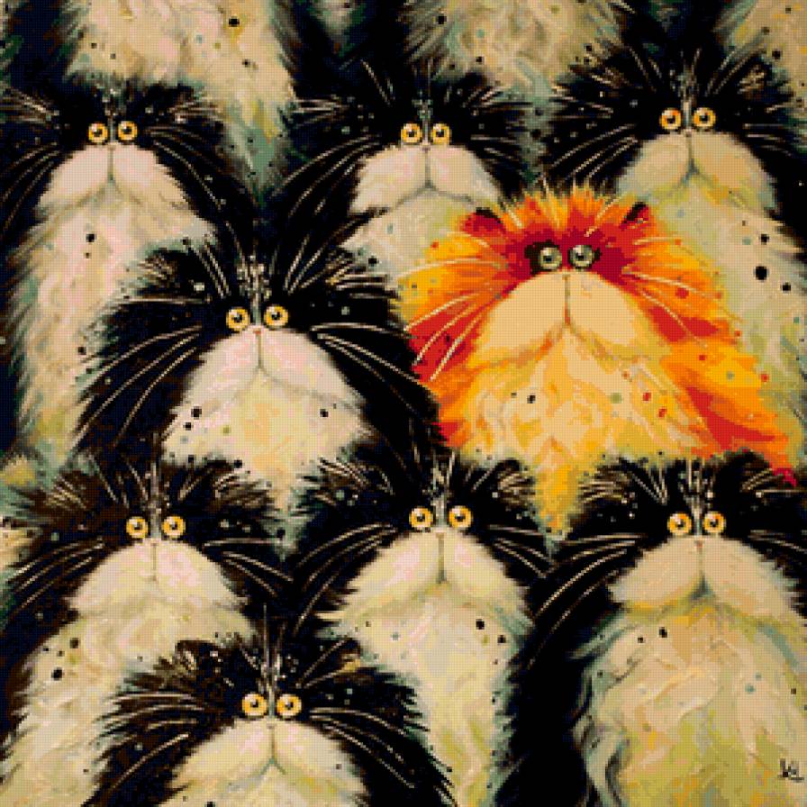 №67729 - кошки, картина, подушка, животные - предпросмотр