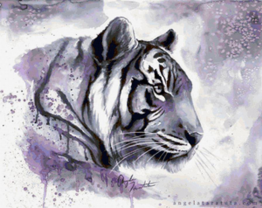 №67785 - картина, белый, животные, подушка, тигр - предпросмотр