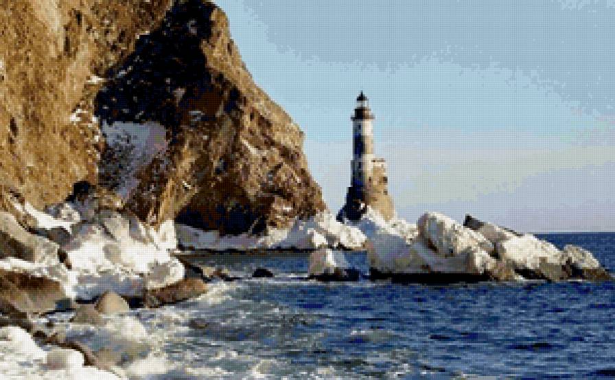 сахалин - море .маяк, остров - предпросмотр