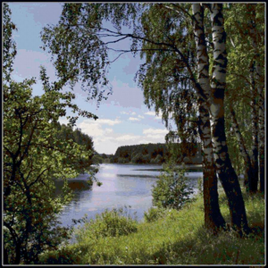 Природа - пейзаж, природа, река, лес - предпросмотр