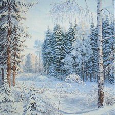 Оригинал схемы вышивки «зимний лес» (№68044)