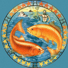Оригинал схемы вышивки «рыбы-зодиак» (№68054)