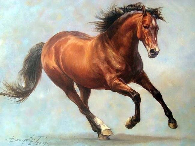 Лошади - лошади, животные, анималисты, картина, живопись - оригинал
