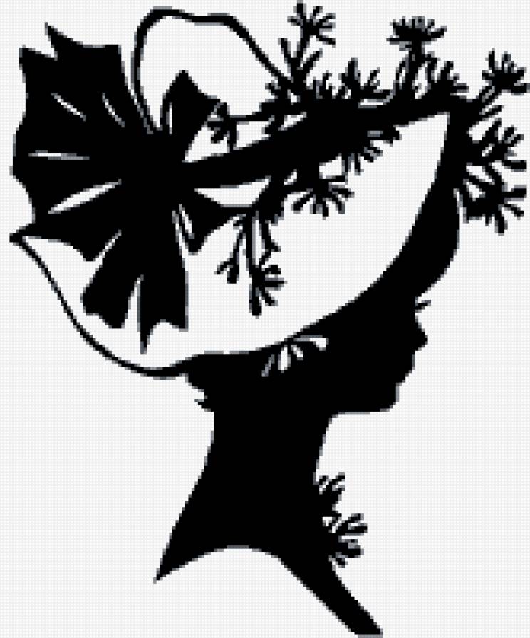 156 - женщина, монохром, силуэт - предпросмотр