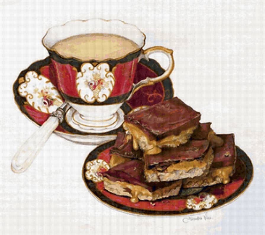 К чаю - живопись, акварель, на кухню, чашки, к чаю, картина - предпросмотр